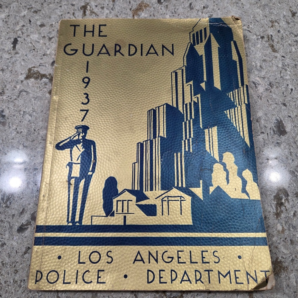 Vintage 1937 The Guardian LAPD Yearbook Police Revolver & Athletic Club Art Deco